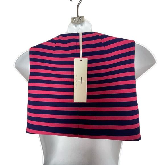 Thakoon Addition Short Sleeve Cut Out Back Dress Pink Navy Blue Style Size 6 - Picture 9 of 16